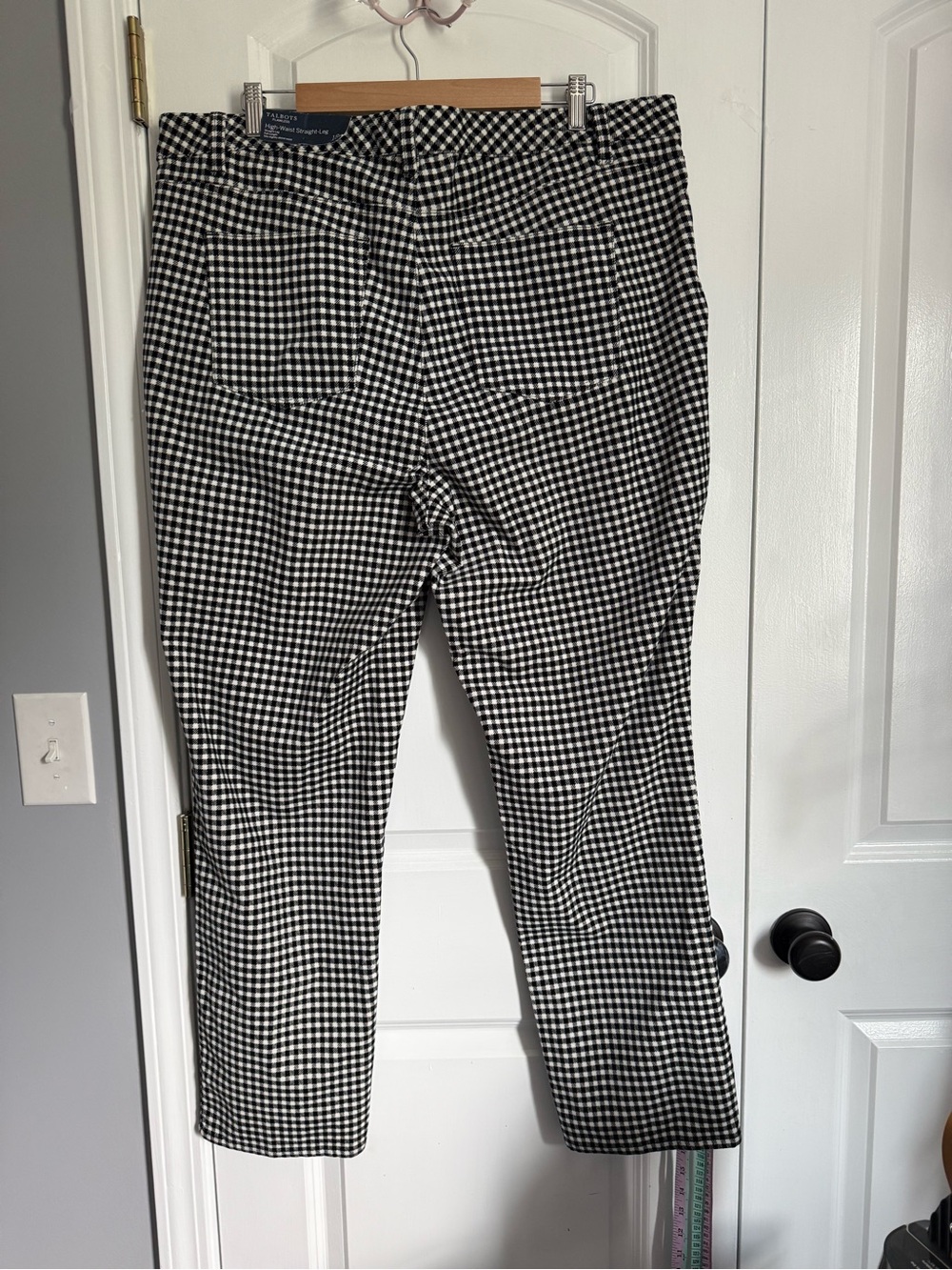 Talbots Black and White Gingham Straight Leg Pants - Picture 9 of 9